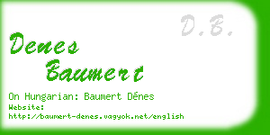 denes baumert business card